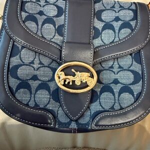 Coach Georgie Saddle Denim Bag